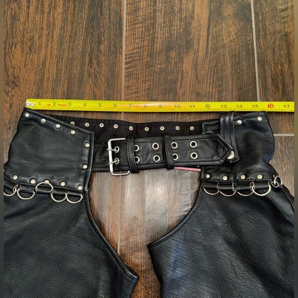 🔥 Papas Leather Motorcycle Chaps – XS – Pink Trim 🩷 - Picture 10 of 16